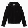 BALENCIAGA BLACK VELVET ZIPPED SWEATSHIRT,657854TKQ12-I-BALEN-1000