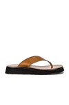 The Row Ginza Flip-flop Smooth Calfskin Sandals In Caramel