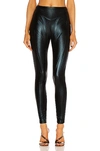 Mugler Black Embossed Iridescent Leggings In Black