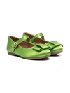 Age Of Innocence Ellen Bow-detail Ballerina Shoes In Green