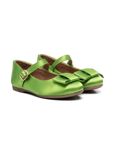 Age Of Innocence Kids' Ellen Bow-detail Ballerina Shoes In Green