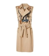 BURBERRY MARINE PRINT SLEEVELESS TRENCH COAT,16508438