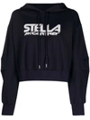Stella Mccartney Logo-print Scuba Hoodie In Blau