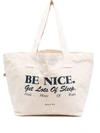 SPORTY AND RICH LARGE SLOGAN-PRINT TOTE BAG