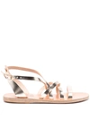 Ancient Greek Sandals Metallic-effect Leather Sandals In Gold