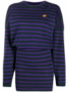 Kenzo Striped Knitted Minidress In Violett