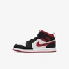 Jordan 1 Mid Little Kids' Shoe In White,black,gym Red
