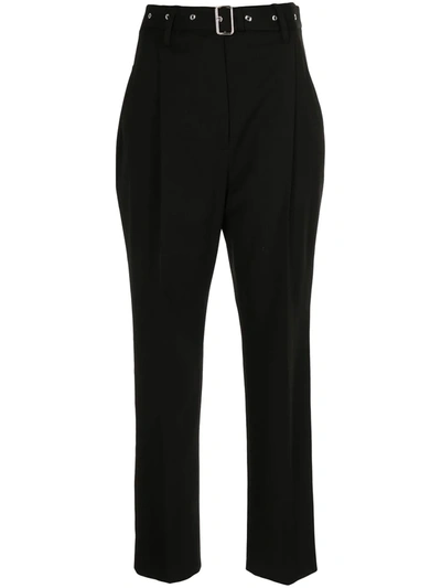 Proenza Schouler Cropped Suiting Carrot Leg Trousers In Schwarz