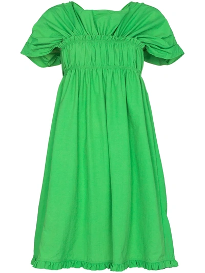 Molly Goddard Izadora Ruffled Dress In Grün