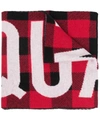 DSQUARED2 PATTERNED INTARSIA-KNIT SCARF