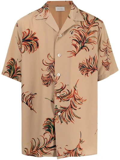 Bed J.w. Ford Feather-print Shirt In Braun