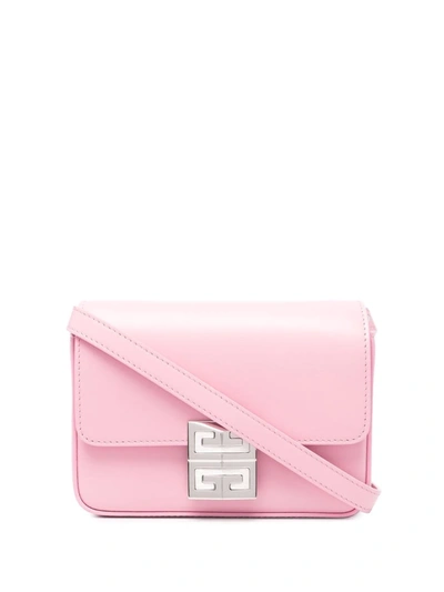 Givenchy Pink And Silver Small 4g Bag In Smooth Box Leather In Pink &amp; Purple