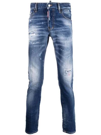Dsquared2 Distressed-effect Skinny Jeans In Blau