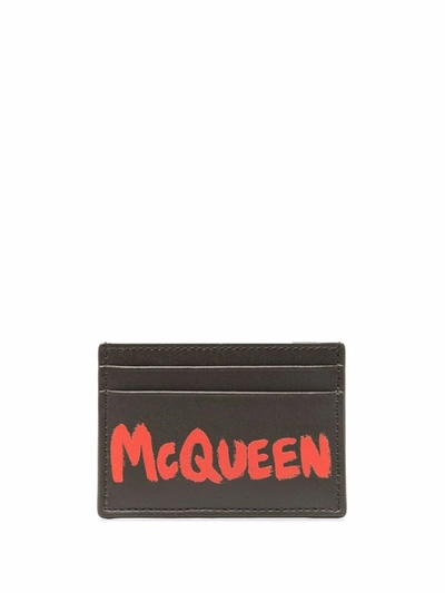 Alexander Mcqueen Logo-printed Cardholder In Black