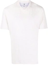 Brunello Cucinelli Short-sleeved Cotton V-neck T-shirt In Nude