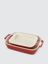 Staub 2-piece Rectangular Baking Dish Set In Rustic Red