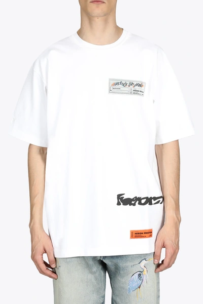 Heron Preston Over Deep Fried Print Jersey T-shirt In White