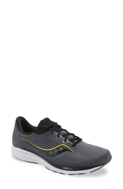 Saucony Guide 14 Running Shoe In Charcoal Gold