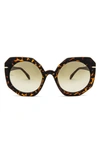 Mita Sole 54mm Gradient Sunglasses In Matte Brown Demi/ Green
