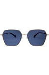 Mita Tuscany 63mm Oversized Square Sunglasses In Matte Gold / Smoke Gradient
