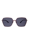 Mita Tuscany 63mm Oversized Square Sunglasses In Deep Wine / Gradient Amber