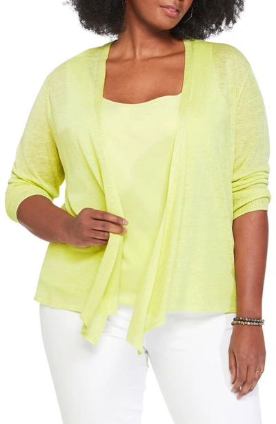 Nic + Zoe Petite 4-way Linen-blend Cardigan In Yellow