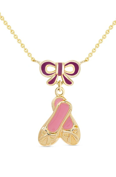 Lily Nily Kids' Ballet Shoes Pendant Necklace In Gold