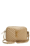 Saint Laurent Lou Matelasse Leather Camera Bag In Dark Latte