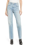 Slvrlake London High Waist Straight Leg Jeans In Blue