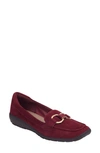 Easy Spirit Women's Avienta Slip-on Casual Flat Loafers Women's Shoes In Medium Red Suede