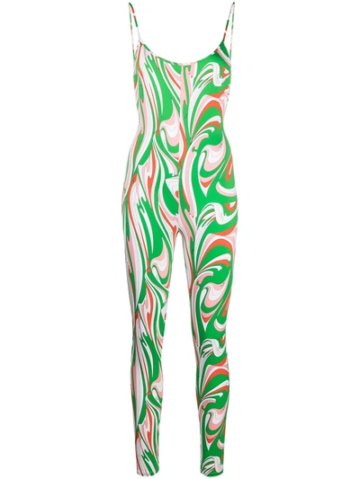 Emilio Pucci Vortici Print Jumpsuit In Green