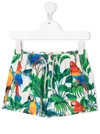 MC2 SAINT BARTH PARROT-PRINT SWIMMING TRUNKS