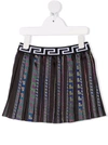 VERSACE GRECA-PRINT PLEATED SKIRT