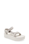 Teva 'universal' Flatform Sandal In Boomerang White/ Grey Fabric