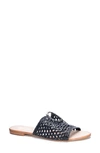 42 Gold Beats Woven Slide Sandal In Black