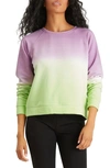 Sanctuary Ombre Raglan Sweatshirt In Lavender / Lime Airbrush