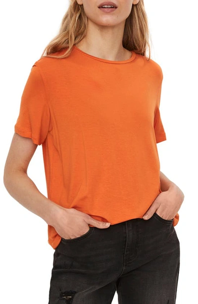 Aware By Vero Moda Ava Short Sleeve T-shirt In Mandarin Orange