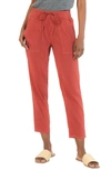 Kut From The Kloth Drawcord Waist Crop Pants In Clay