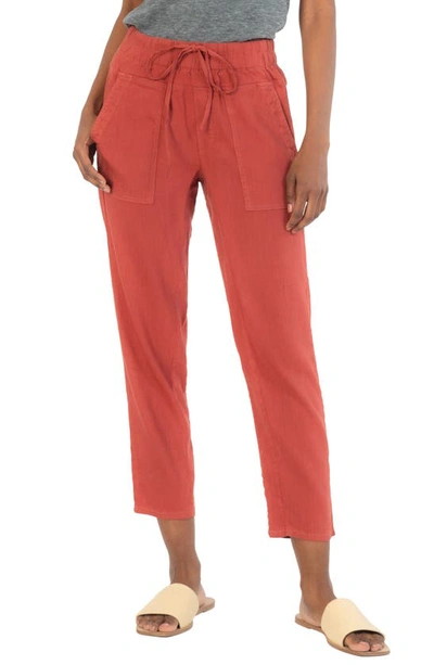 Kut From The Kloth Drawcord Waist Crop Pants In Clay