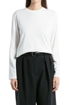 The Row Kabira Textured Cotton Long-sleeve T-shirt In White