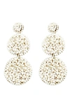 Panacea Seed Bead Linear Drop Earrings In White