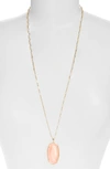 Kendra Scott Reid Long Faceted Pendant Necklace In Gold Coral Illusion