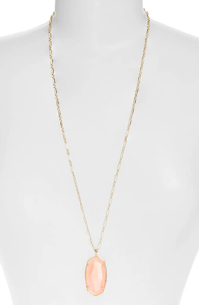 Kendra Scott Reid Long Faceted Pendant Necklace In Gold Coral Illusion