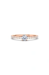 Hautecarat Lab Created Round Diamond & Pavé 14k Gold Ring In Rose Gold