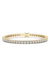 Hautecarat 4-prong 3ct Lab Created Diamond 14k Gold Tennis Bracelet In Yellow Gold