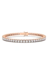 Hautecarat 4-prong 3ct Lab Created Diamond 14k Gold Tennis Bracelet In Rose Gold