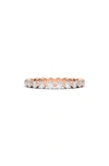 Hautecarat Lab Created Diamond Single Prong 18k Gold Eternity Band Ring In Rose Gold