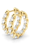 Hautecarat Oval Lab-created Diamond Inside Out 14k Gold Hoop Earrings In Yellow Gold