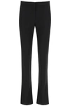 Alexander Mcqueen Black Slashed Leg Cigarette Trousers In Black