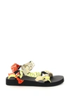 Arizona Love Trekky Printed Gauze-trimmed Canvas Platform In Orange,yellow